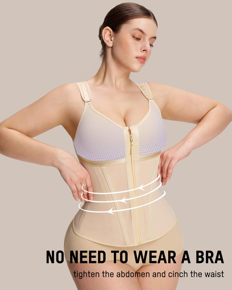 Double-Layer Tummy Control Waist Shaper Girdle With Bra