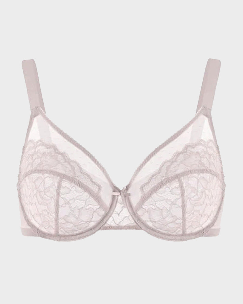 Full Coverage Lace Minimizer Bra - Petal