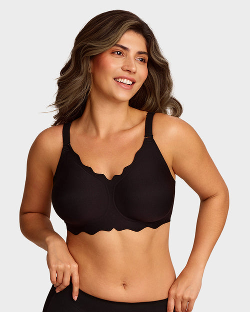 Soft Full Coverage Scalloped Wireless Jelly Bra