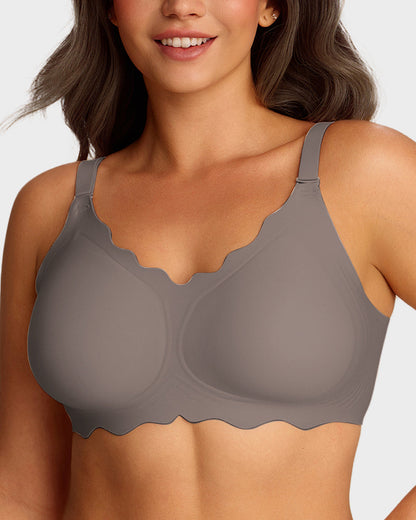 Soft Full Coverage Scalloped Wireless Jelly Bra