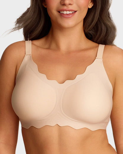 Soft Full Coverage Scalloped Wireless Jelly Bra